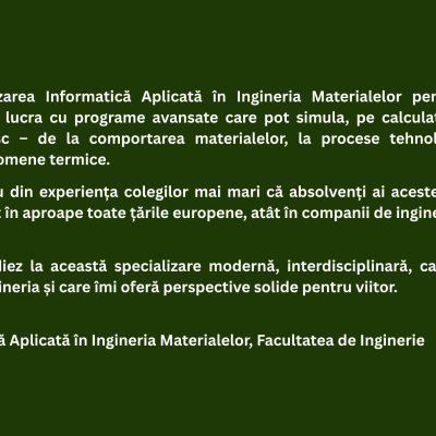 Am Ales Specializarea 